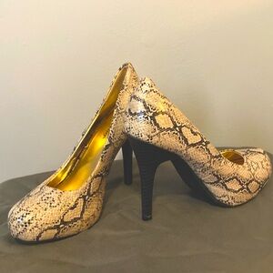 Snakeskin Print Heels